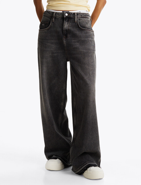 Charlie Frayed Mid Rise Wide Jeans