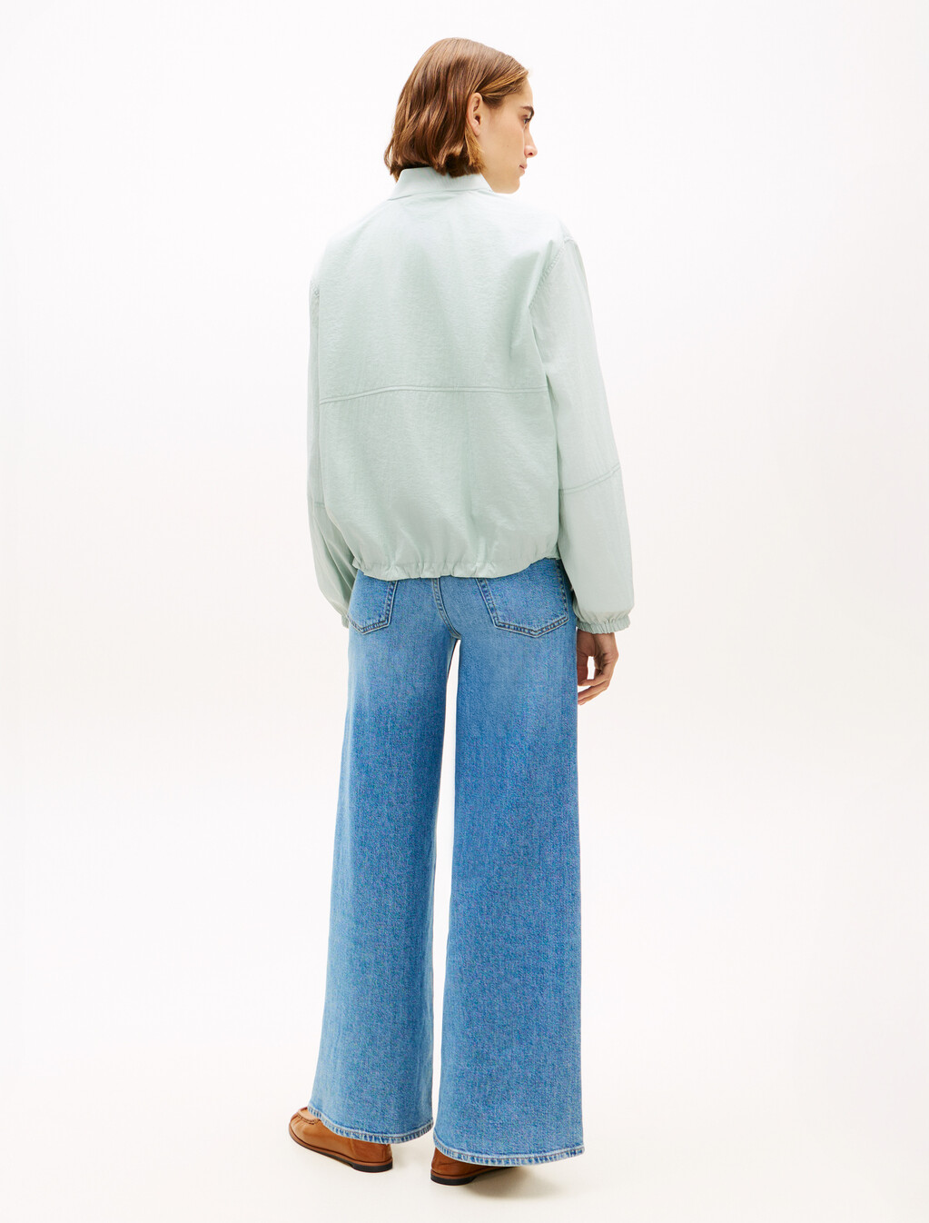 Logo Embroidery Balloon Sleeve Bomber Jacket, Silver Smoke, hi-res