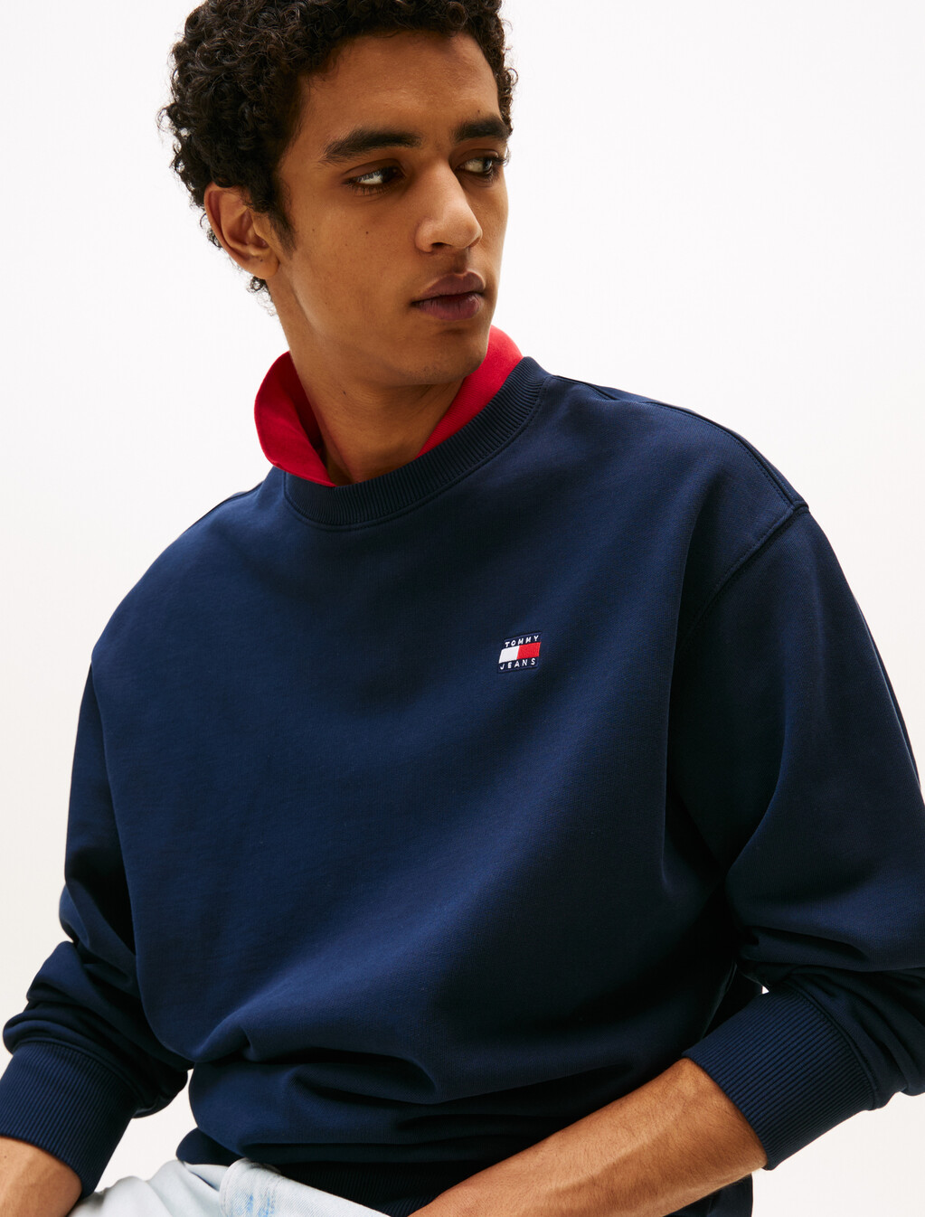 Logo Badge Relaxed Sweatshirt, Dark Night Navy, hi-res
