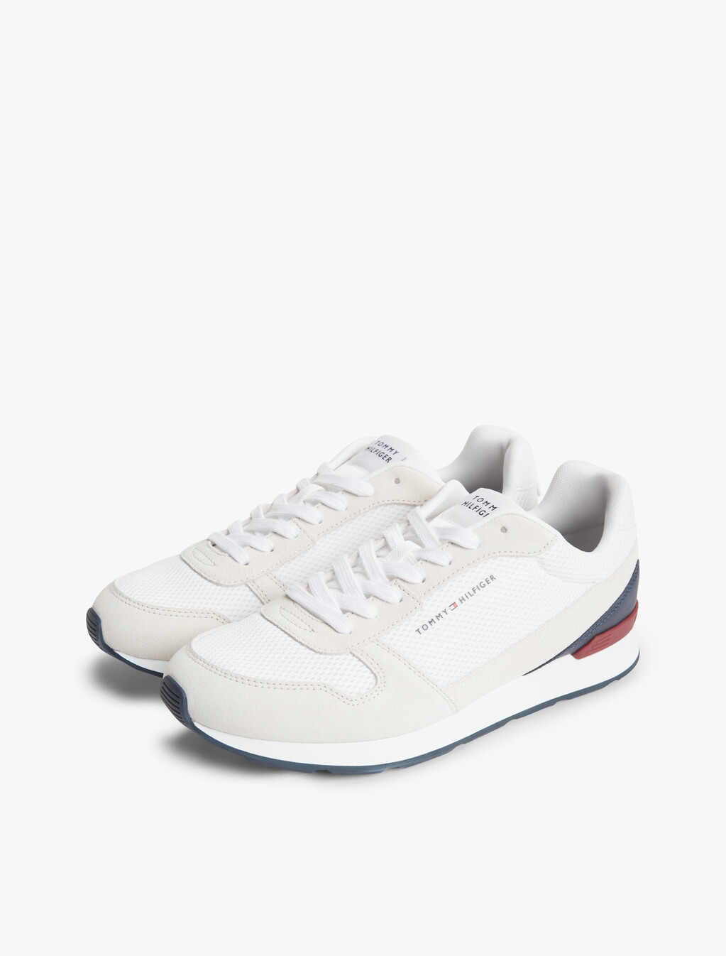 Suede Lightweight Mesh Trainers, Rwb, hi-res