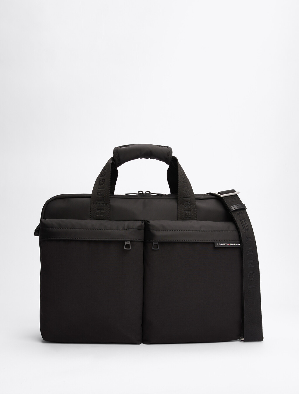 Rubberised Logo Laptop Bag, Black, hi-res
