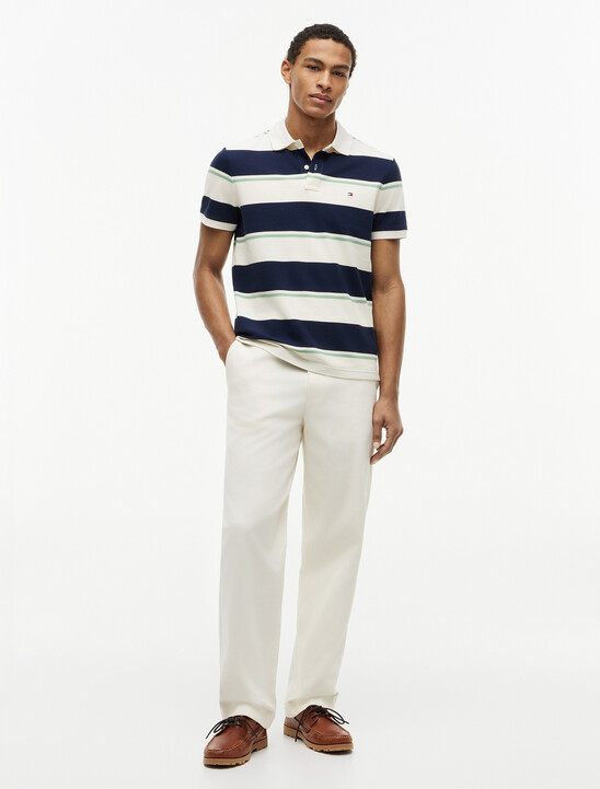 Regular Fit Pique Stripe Polo Shirt