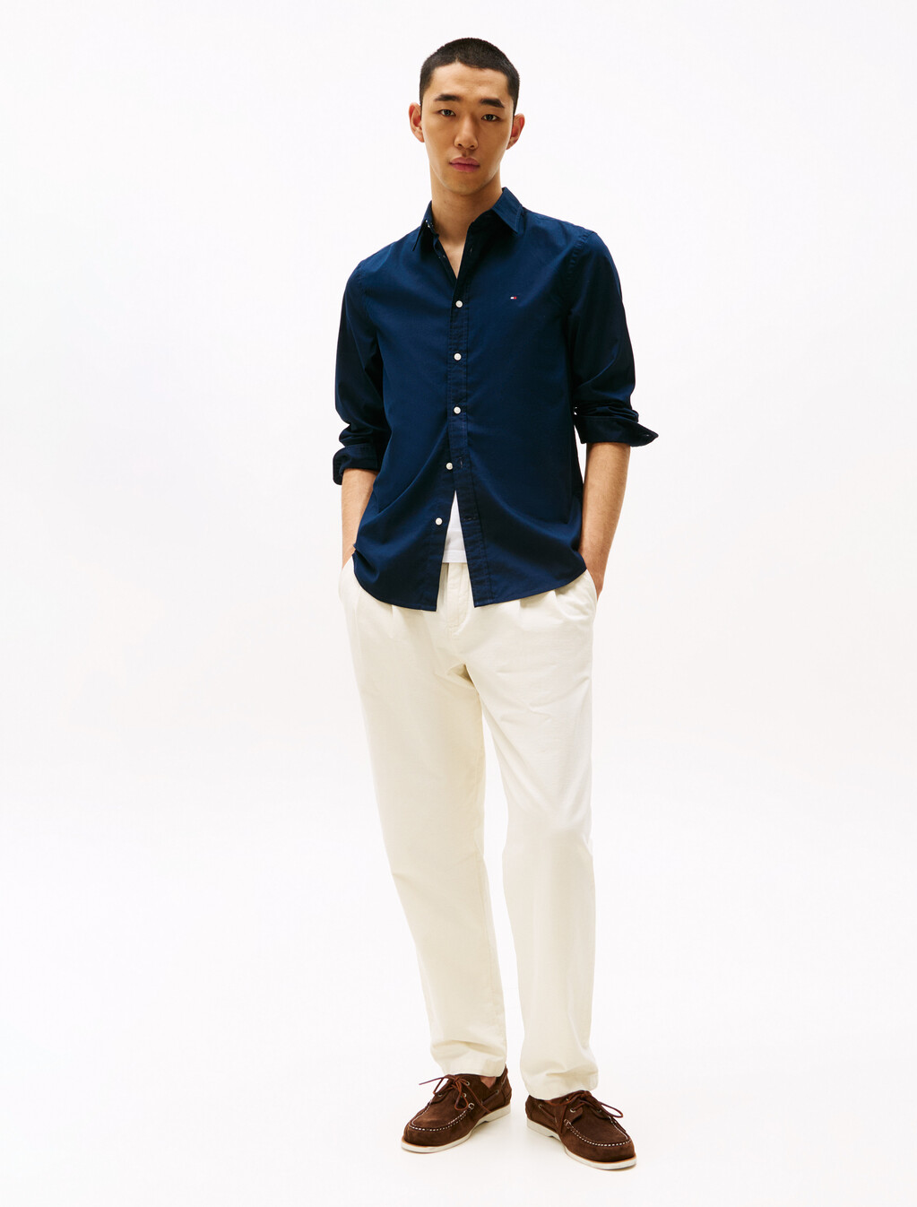 TH Flex Slim Fit Poplin Shirt, Desert Sky, hi-res