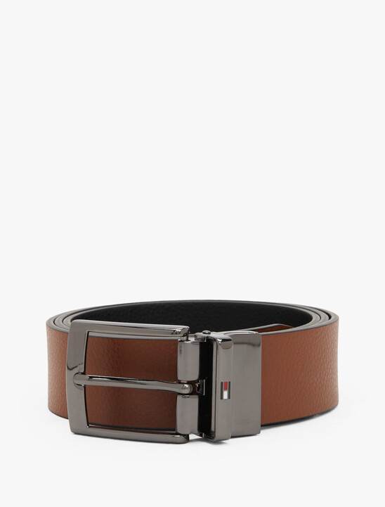 Reversible Square Buckle Leather Belt