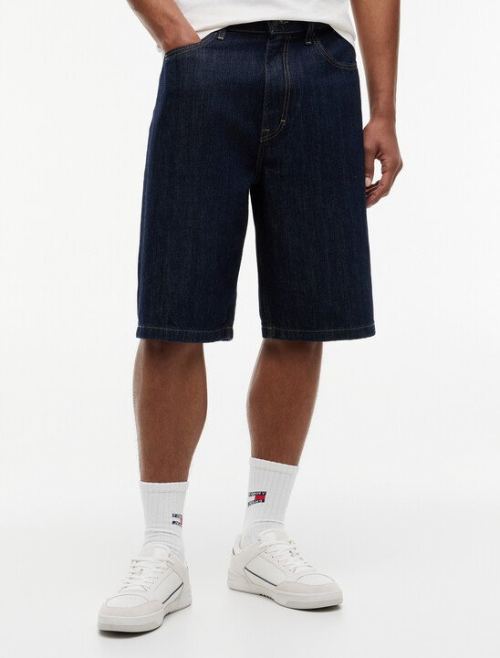 Theo Loose Denim Shorts With Linen
