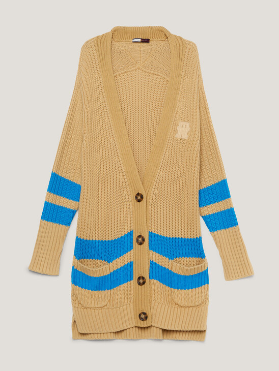 Crest Stripe Relaxed Button Cardigan