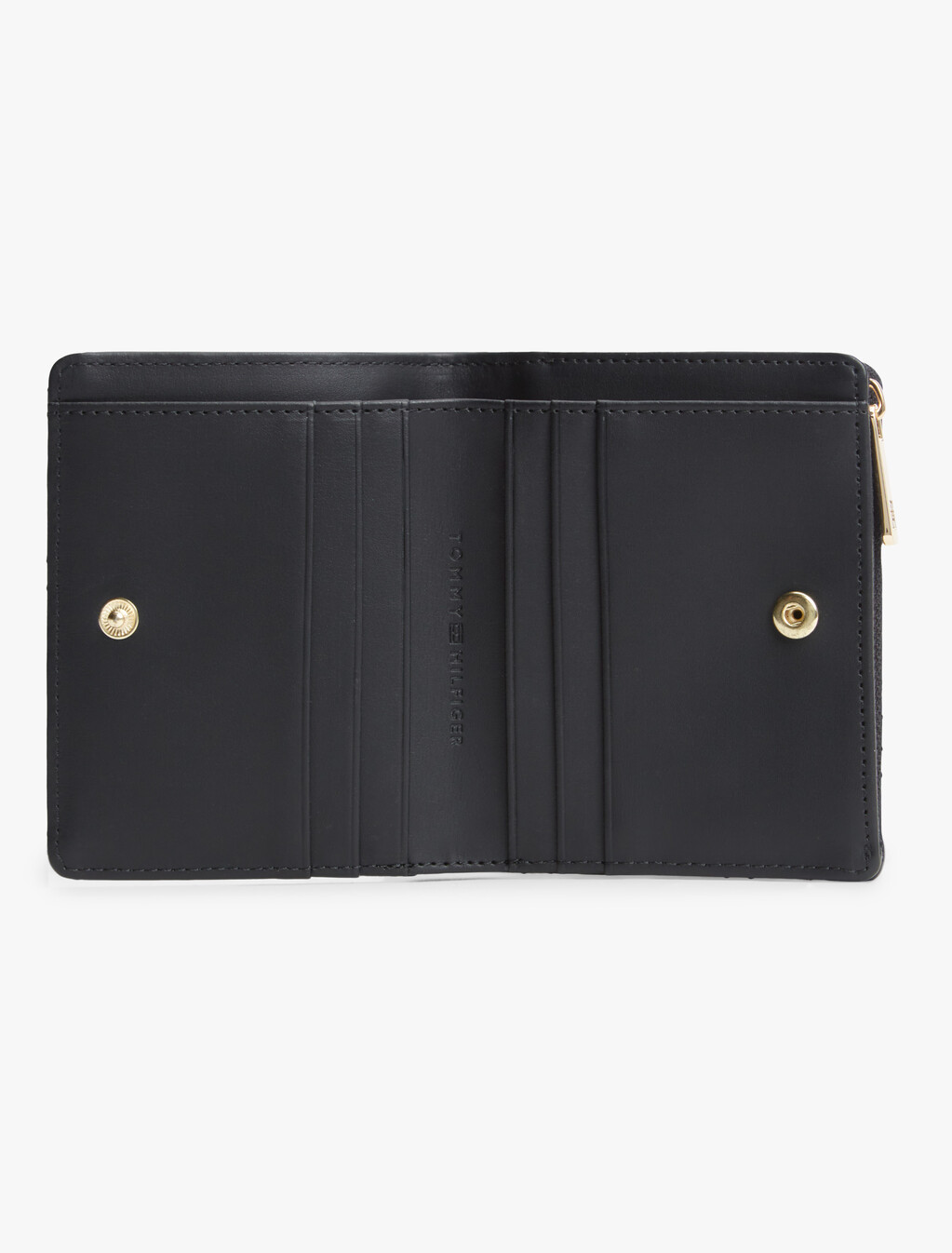 Quilted TH Monogram Bifold Wallet, Black, hi-res