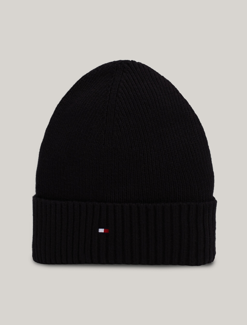 Hilfiger Flag Beanie with Cashmere, Black, hi-res