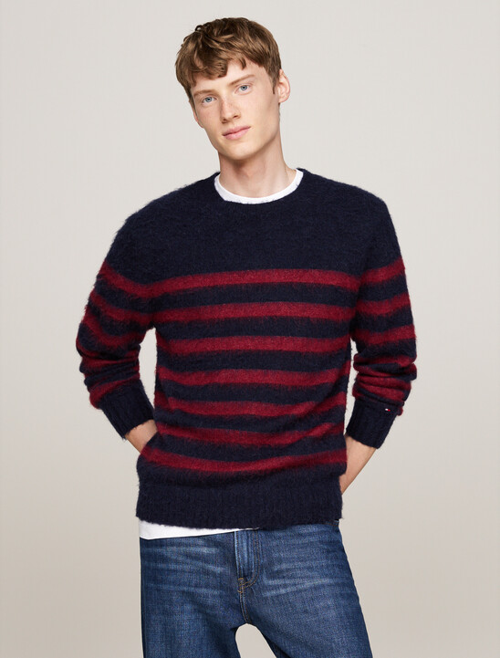 Stripe Relaxed Jumper with Alpaca