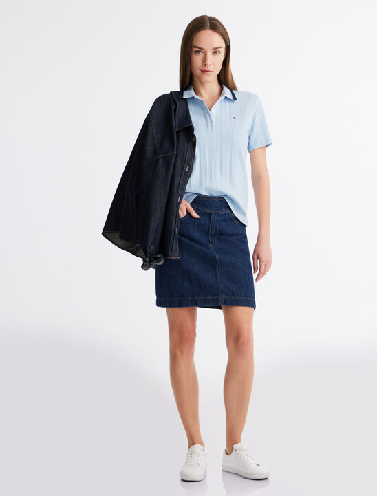 Rib Knit Tipped Polo