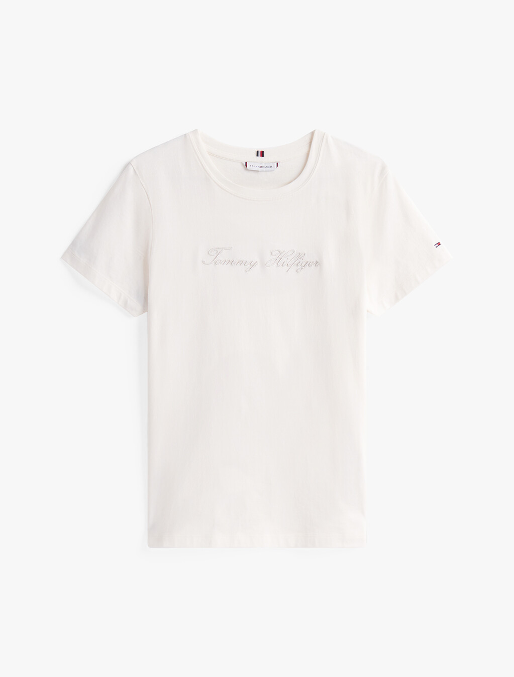 Lurex Script Logo T-Shirt, Ivory Silk, hi-res
