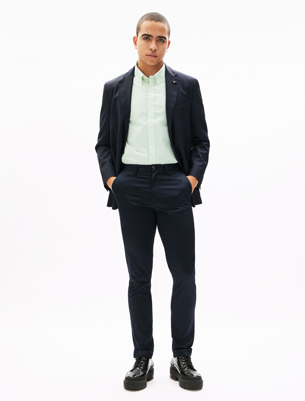 Oxford Gingham Short Sleeve Shirt, Opal green / Check, hi-res