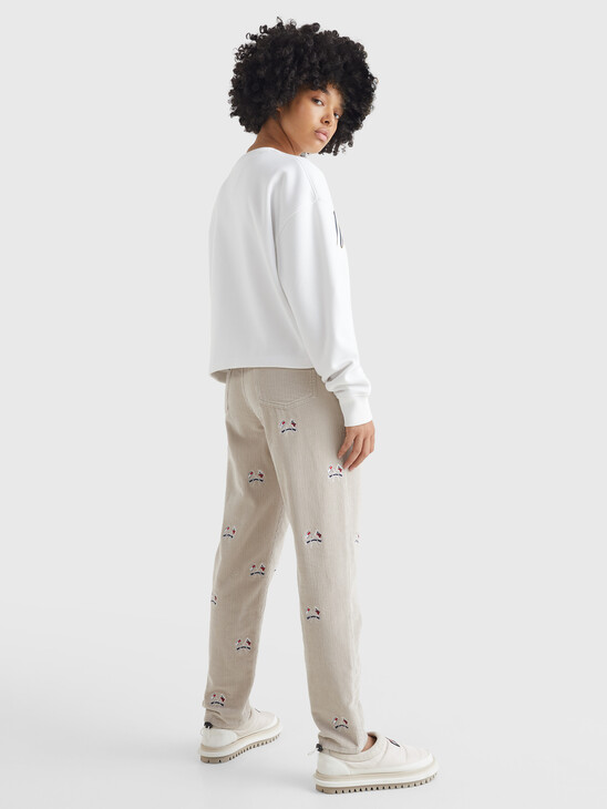 CROPPED RELAXED FIT LOGO SWEATSHIRT