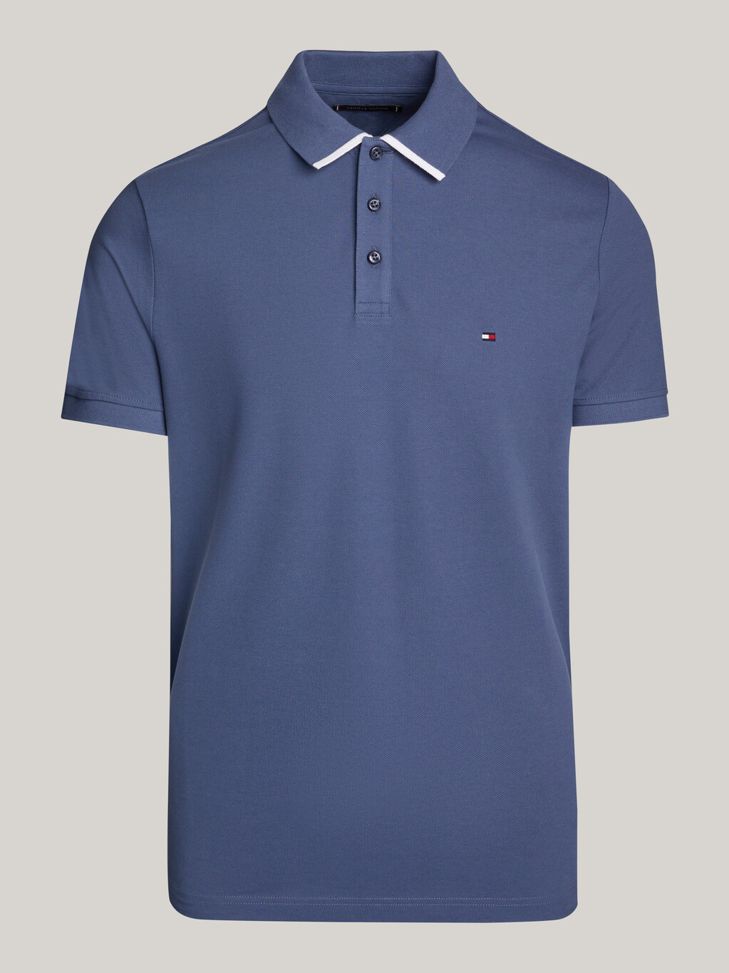 Hilfiger Monotype Tipped Regular Fit Polo, Faded Indigo, hi-res