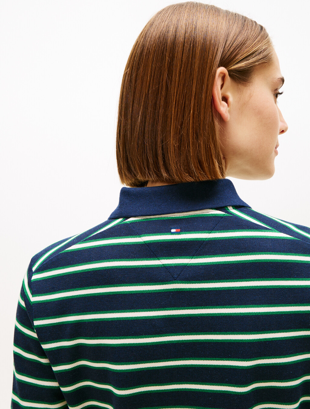 Regular Fit Pique Zip Polo Shirt, Navy/Nouv Green/Calico Multi Stp, hi-res