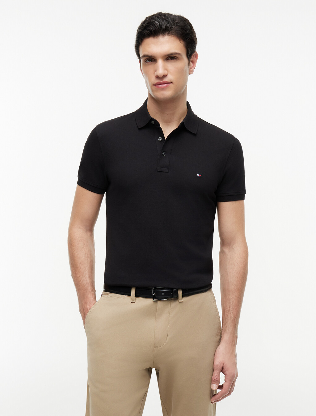 1985 Collection Slim Fit Polo, Black, hi-res
