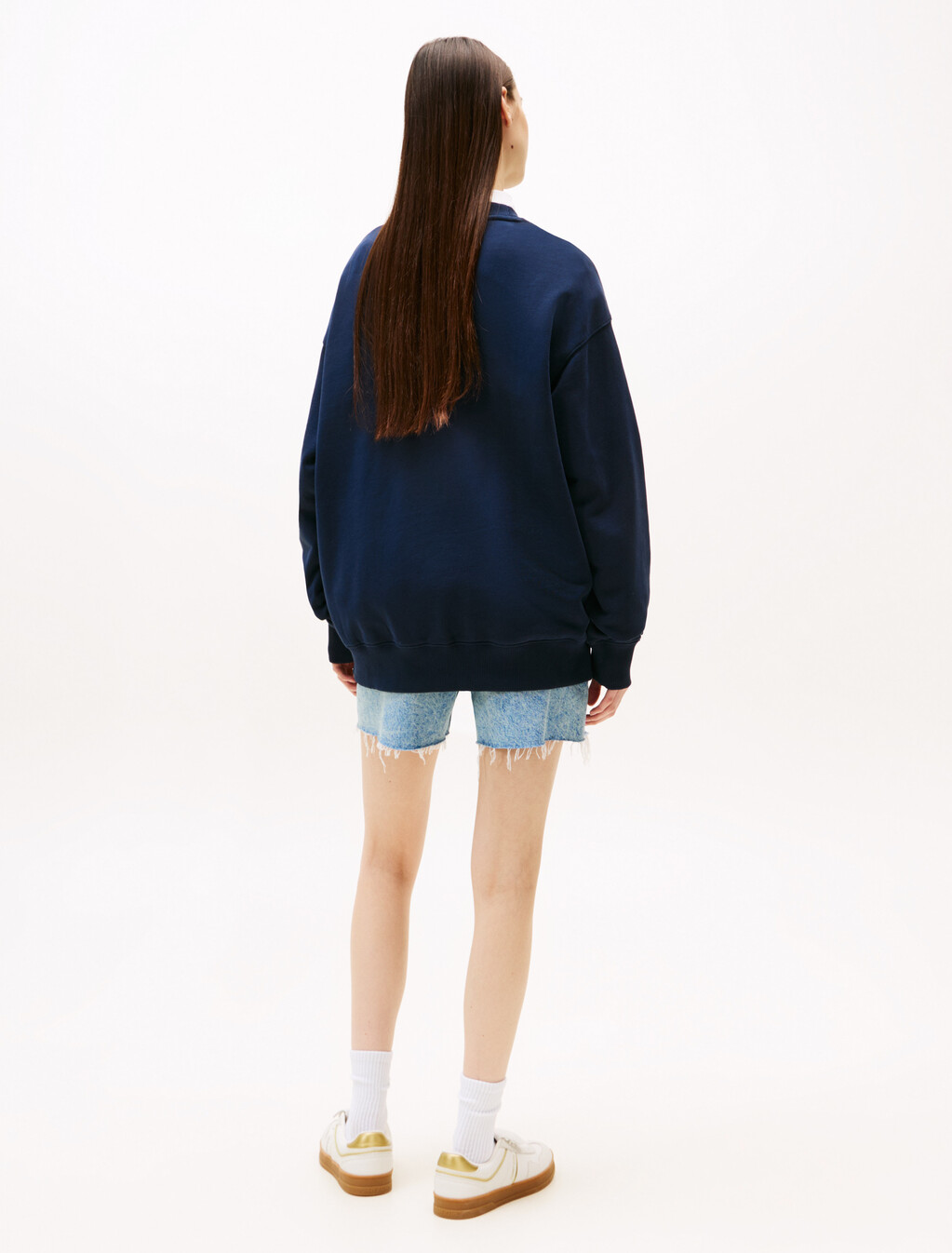 Logo Badge Relaxed Sweatshirt, Dark Night Navy, hi-res