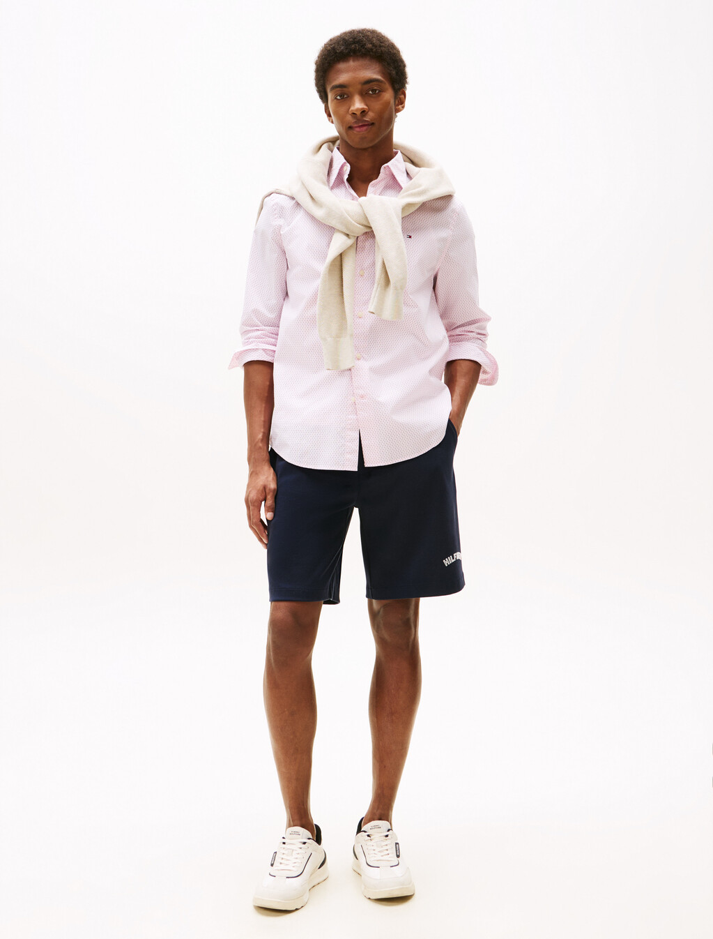 TH Flex Poplin Micro Print Shirt, Pink Lily, hi-res