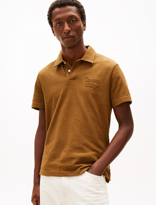 Reverse Terry Embossed Logo Polo
