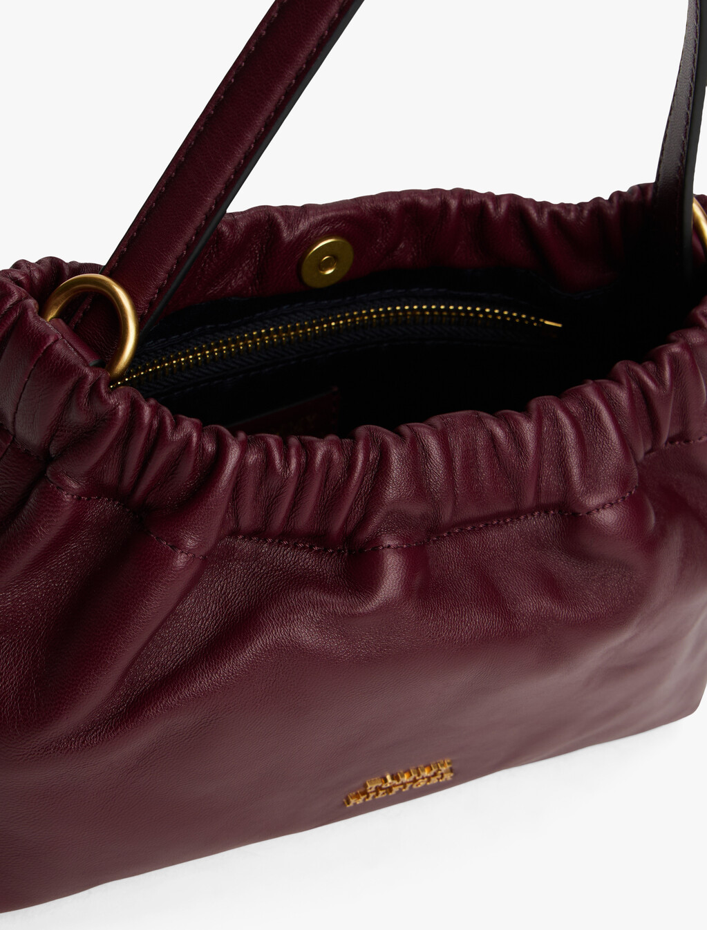 Soft Leather Logo Plaque Crossbody Bag, Marzemino, hi-res