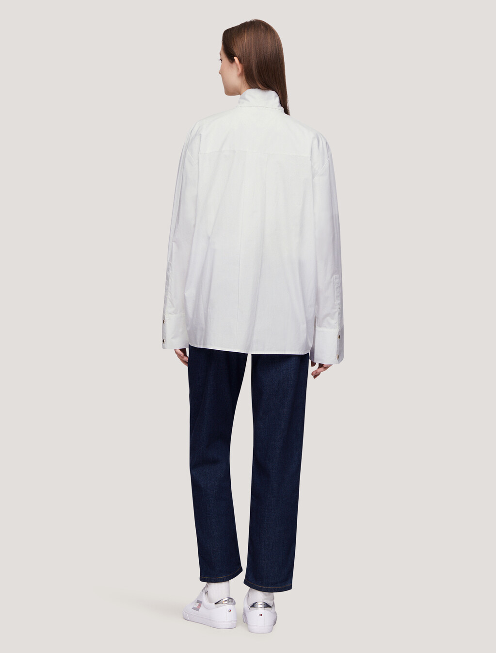 Cotton Bow Blouse, Th Optic White, hi-res