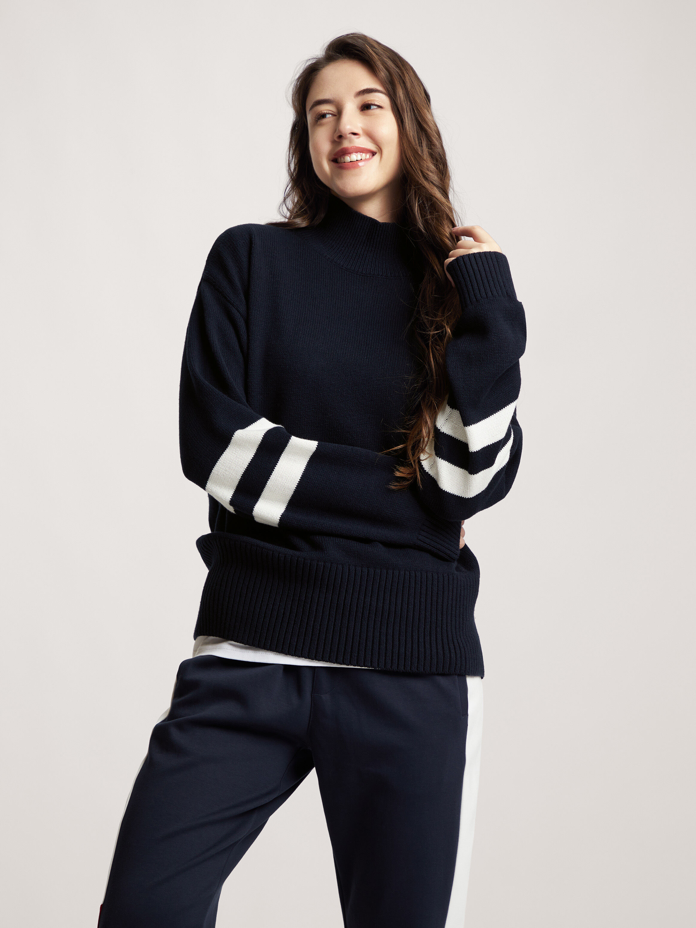 Varsity Mock Neck Sweater