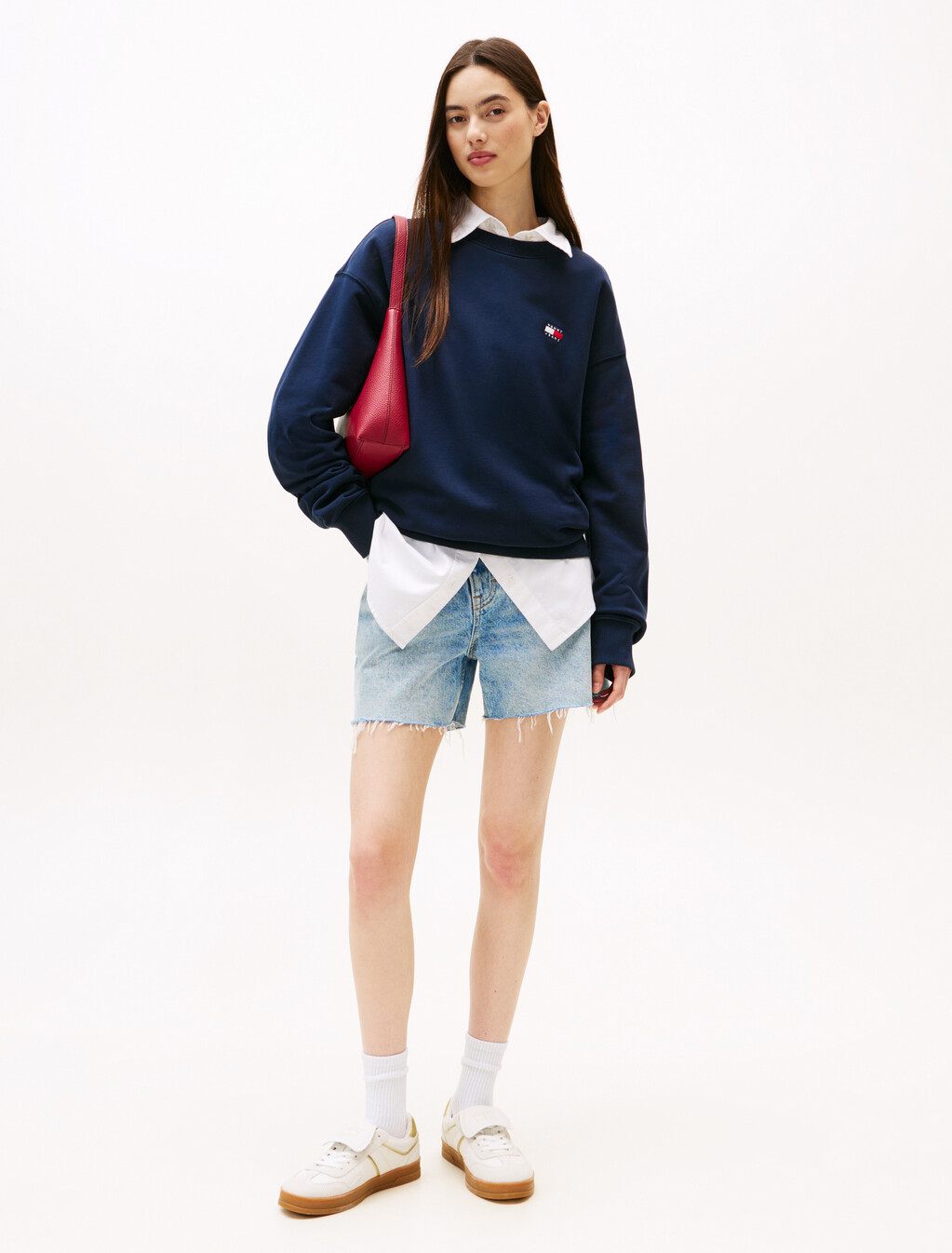 Logo Badge Relaxed Sweatshirt, Dark Night Navy, hi-res