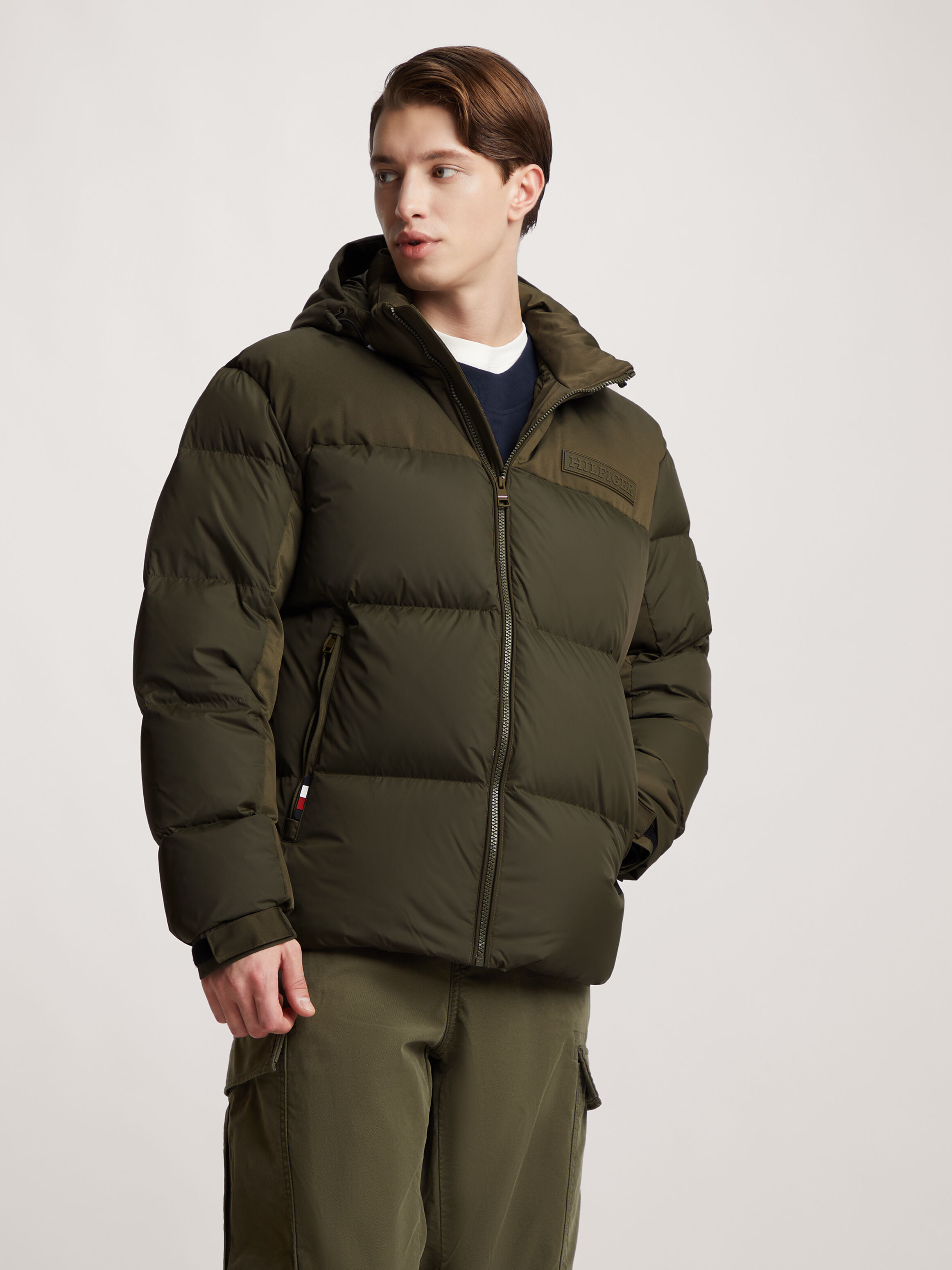 Tommy hilfiger down new arrivals zip front jacket
