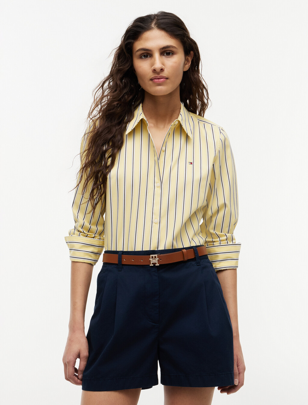 Regular Fit Flag Embroidery Poplin Shirt, Liquorice Stp Citronella, hi-res