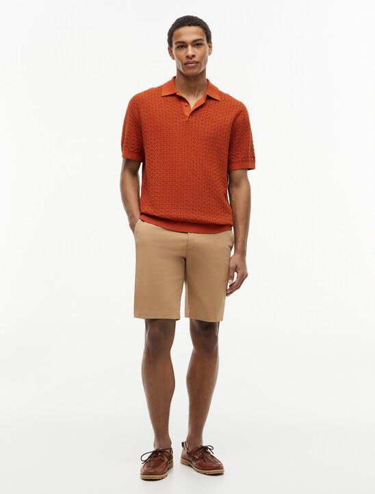 Relaxed Fit Washed Structured Polo Shirt