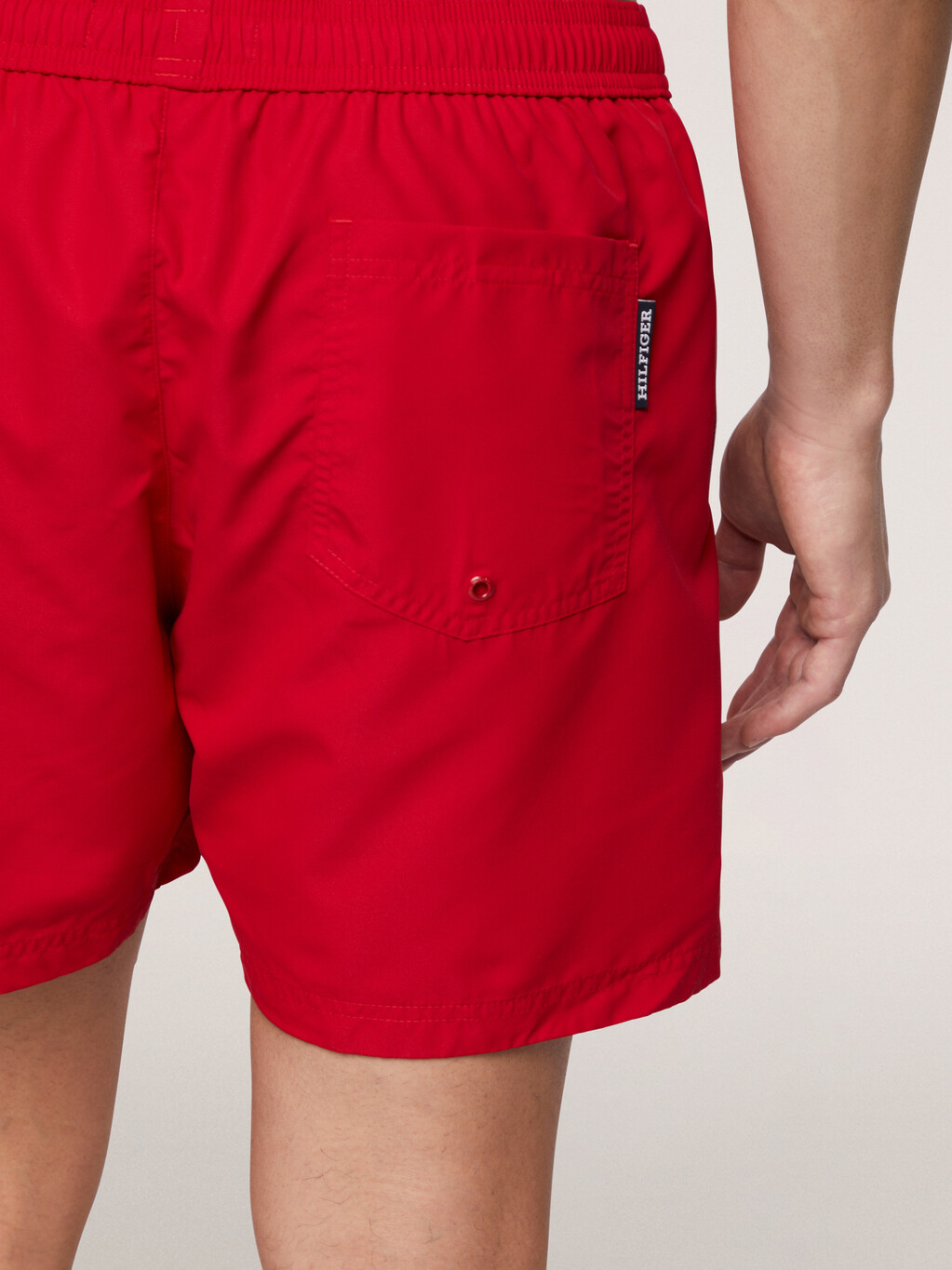 Medium Drawstring Swim Trunks, Primary Red, hi-res