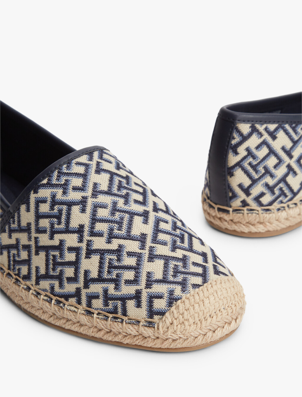 TH Monogram Plaque Jacquard Espadrilles, Space Blue, hi-res