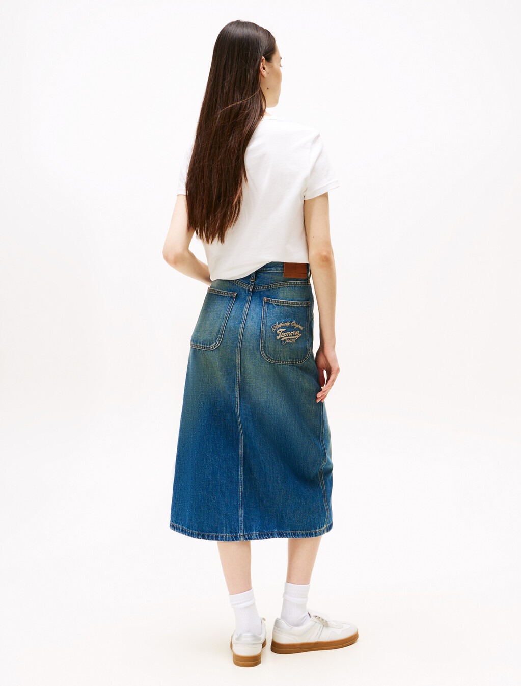 Claire Utility Midi Denim Skirt, Denim Medium, hi-res