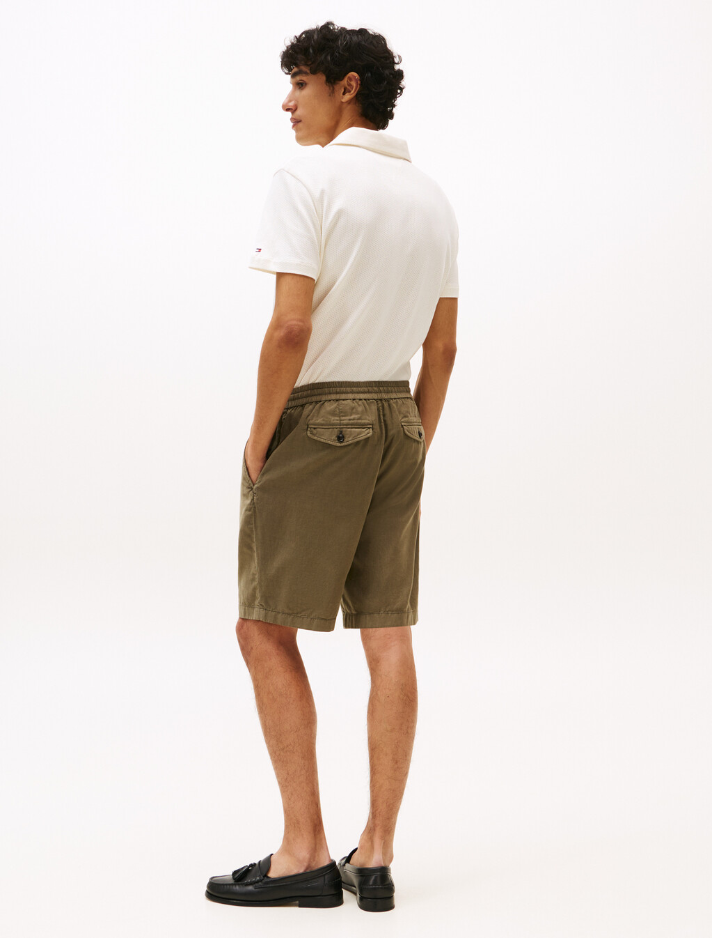 Mercer Washed Cotton Lyocell Short, Battle Green, hi-res