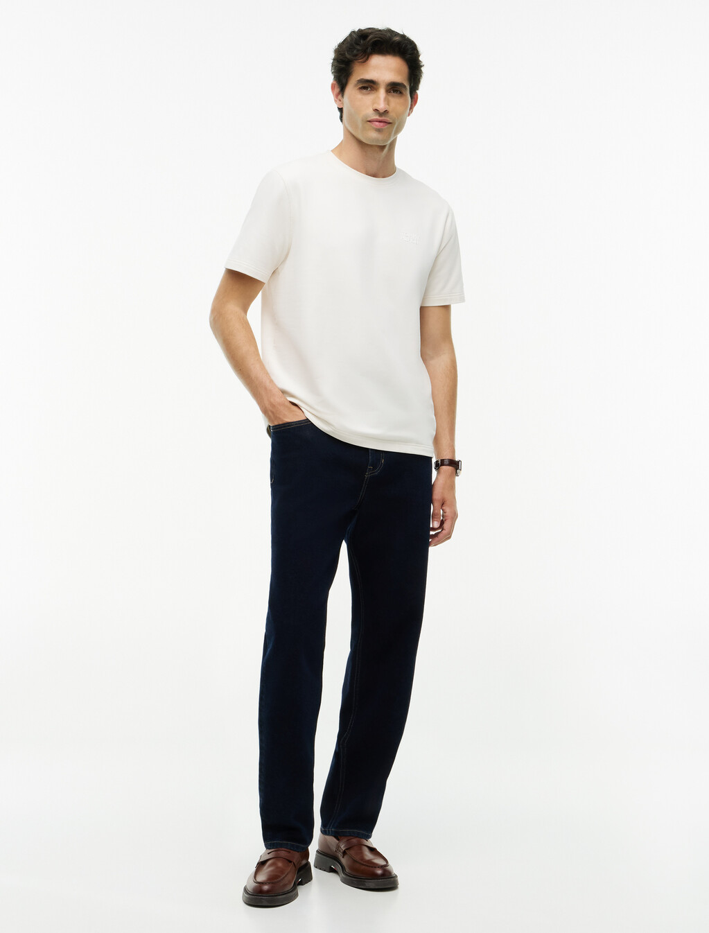 Performance Flex Peached Terry T-Shirt, Ivory Petal, hi-res