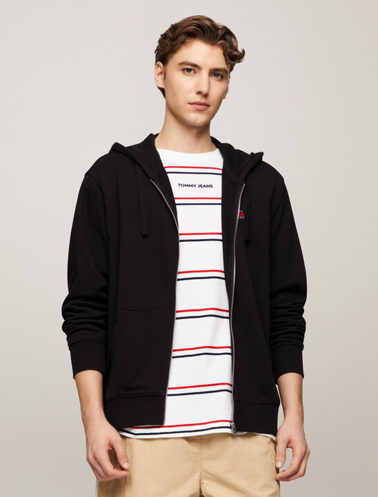 Logo Badge Relaxed Zip Thru Hoodie