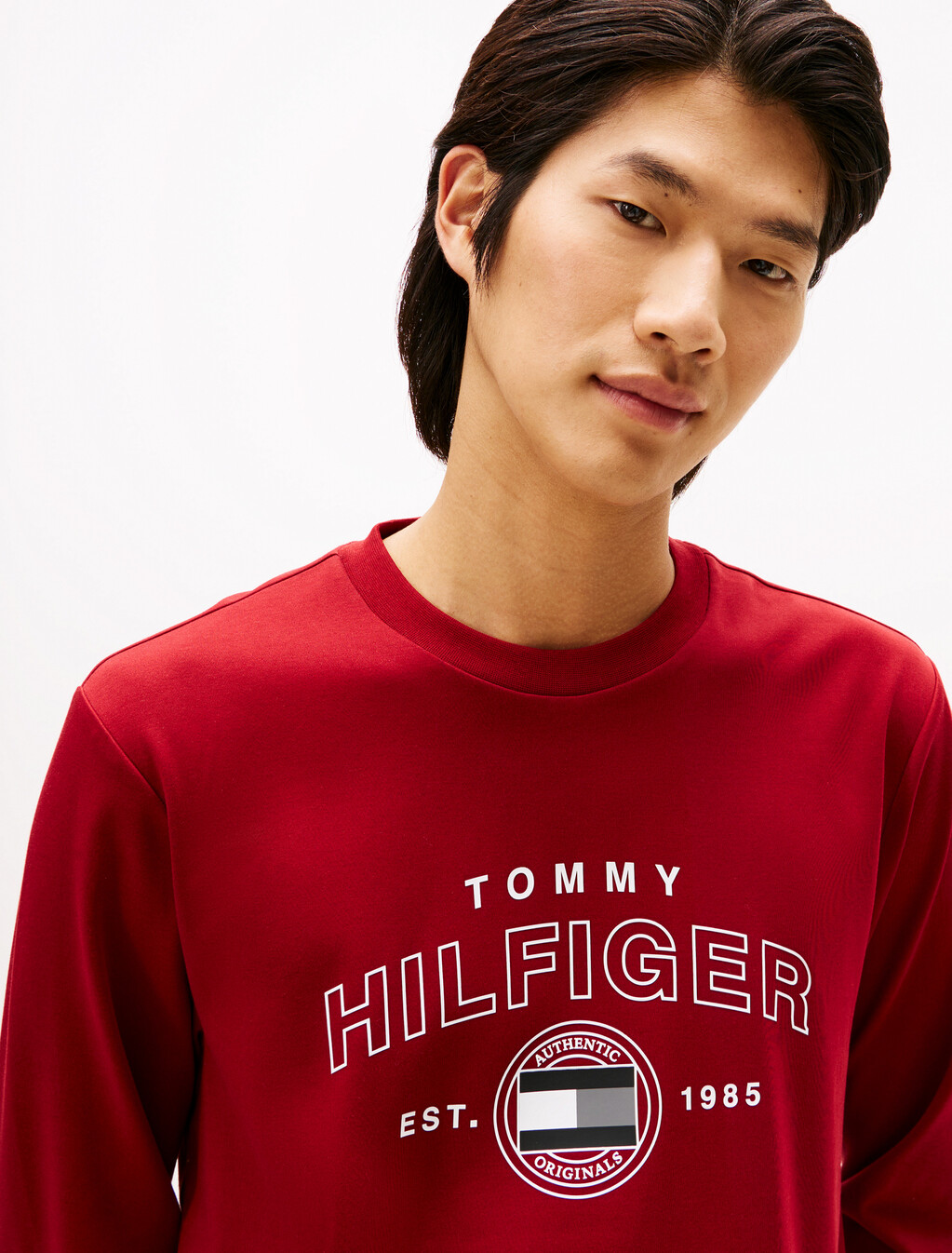 Interlock Cotton Long Sleeve T-Shirt, Regatta Red, hi-res