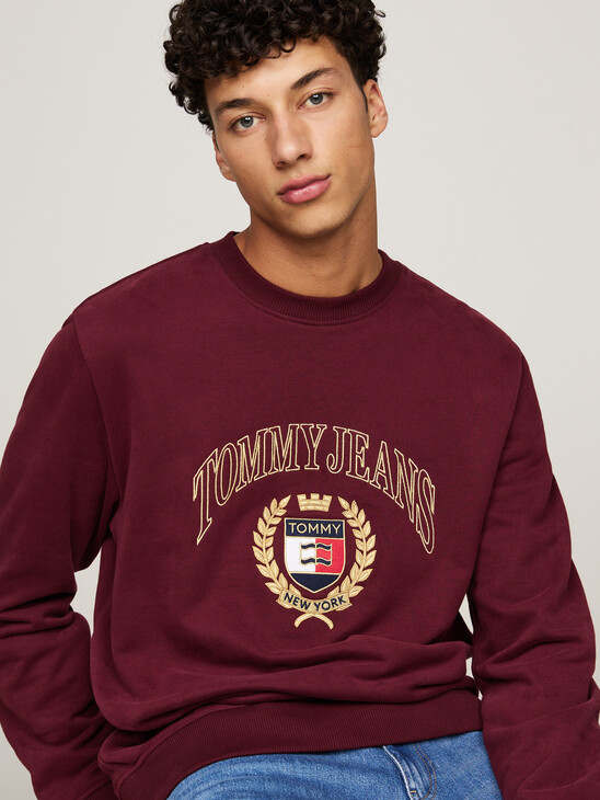 Logo Embroidery Crew Neck Sweatshirt