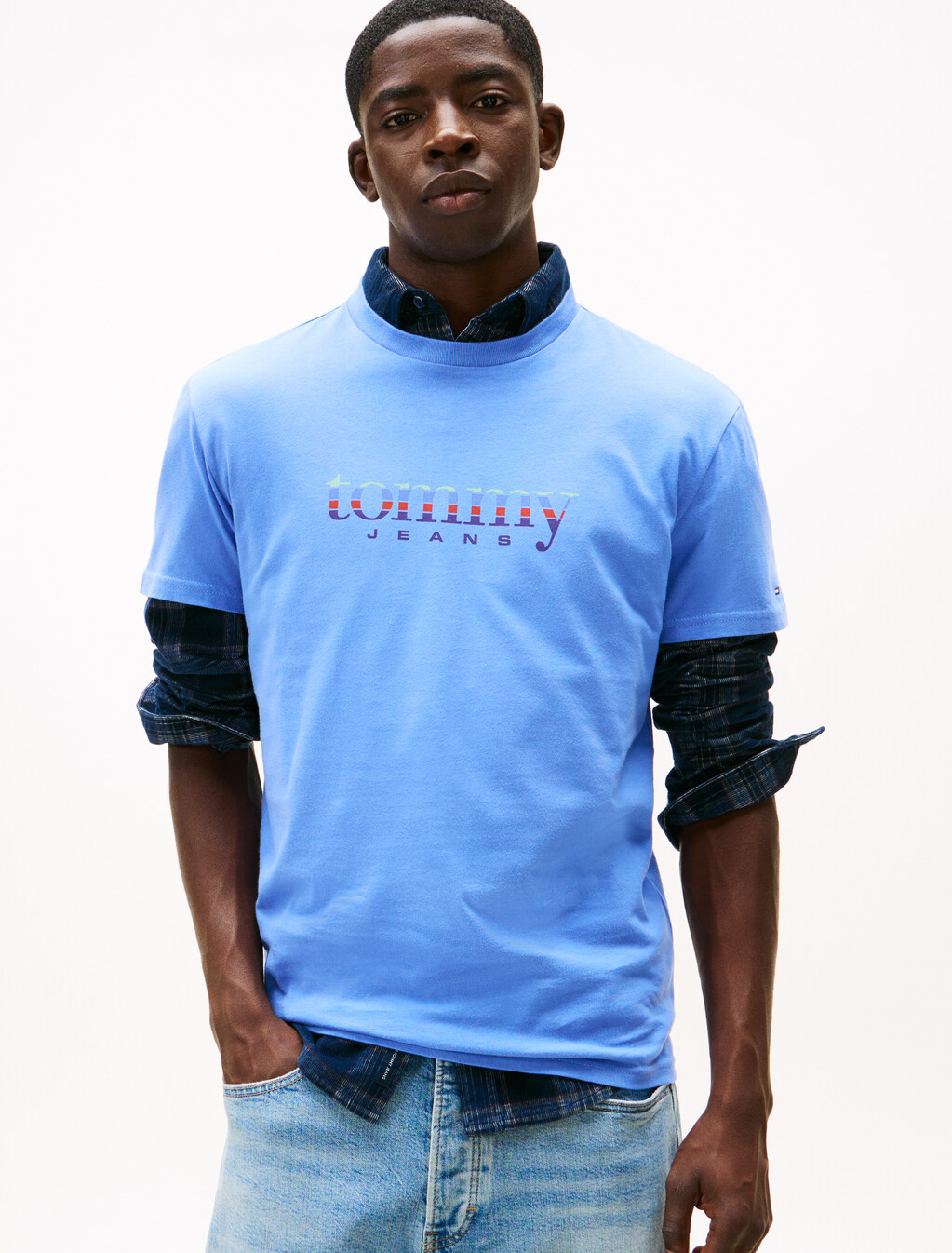 Logo Jersey Slim T-Shirt, Light Horizon Blue, hi-res