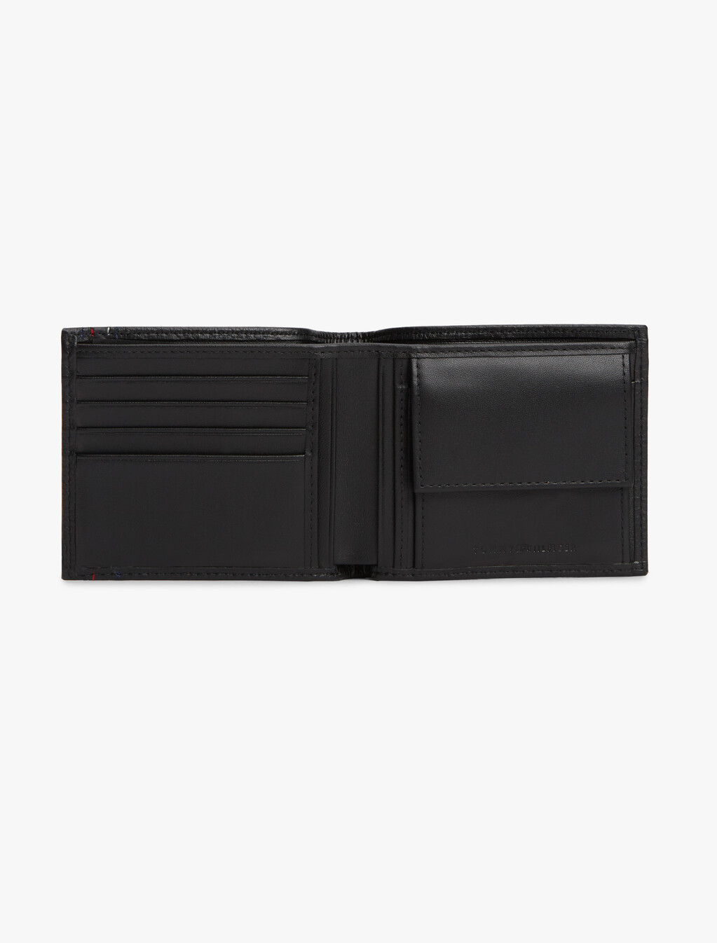Leather Bifold Card And Coin Holder, Black, hi-res
