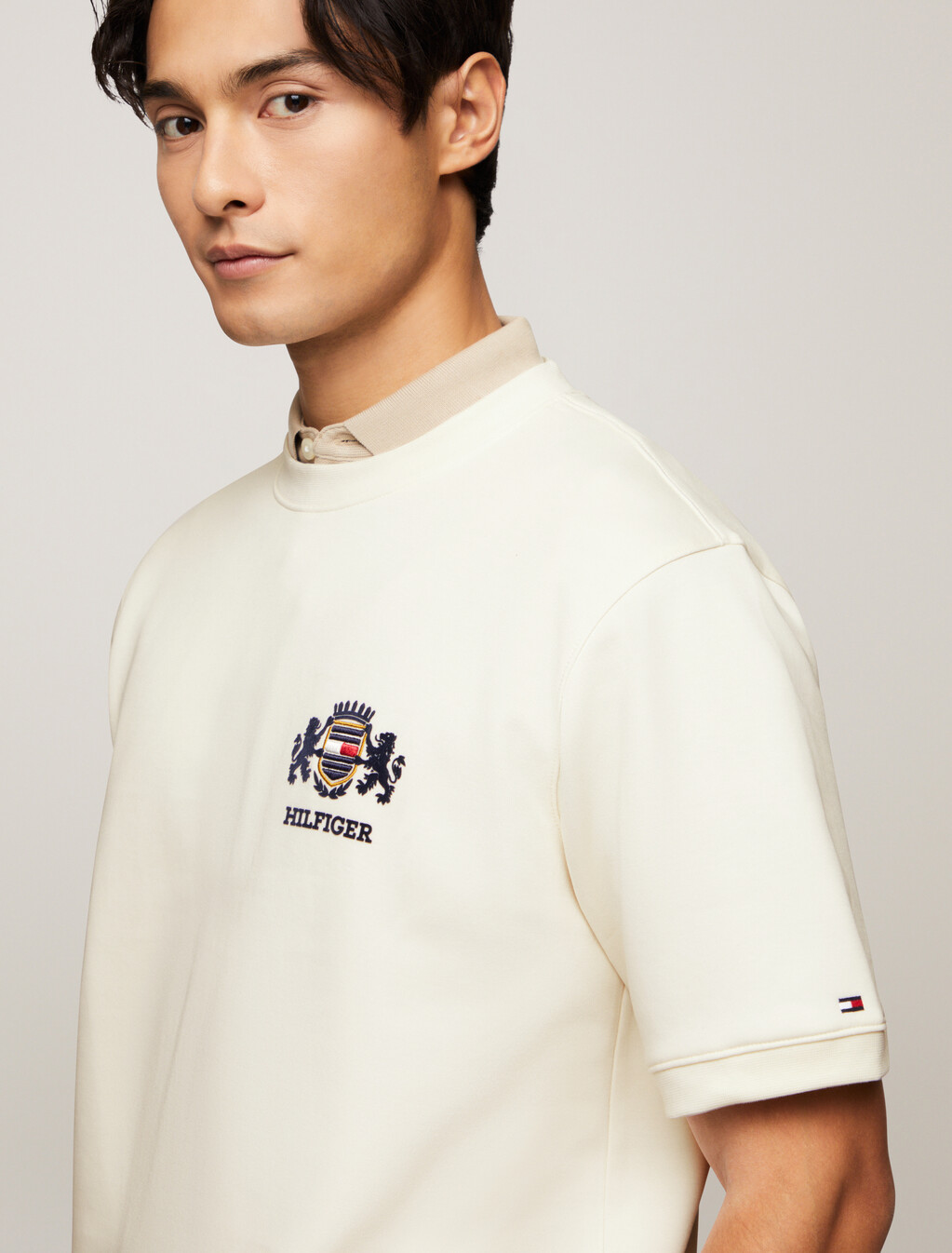 Icon Short Sleeve Sweatshirt, Ivory Petal, hi-res
