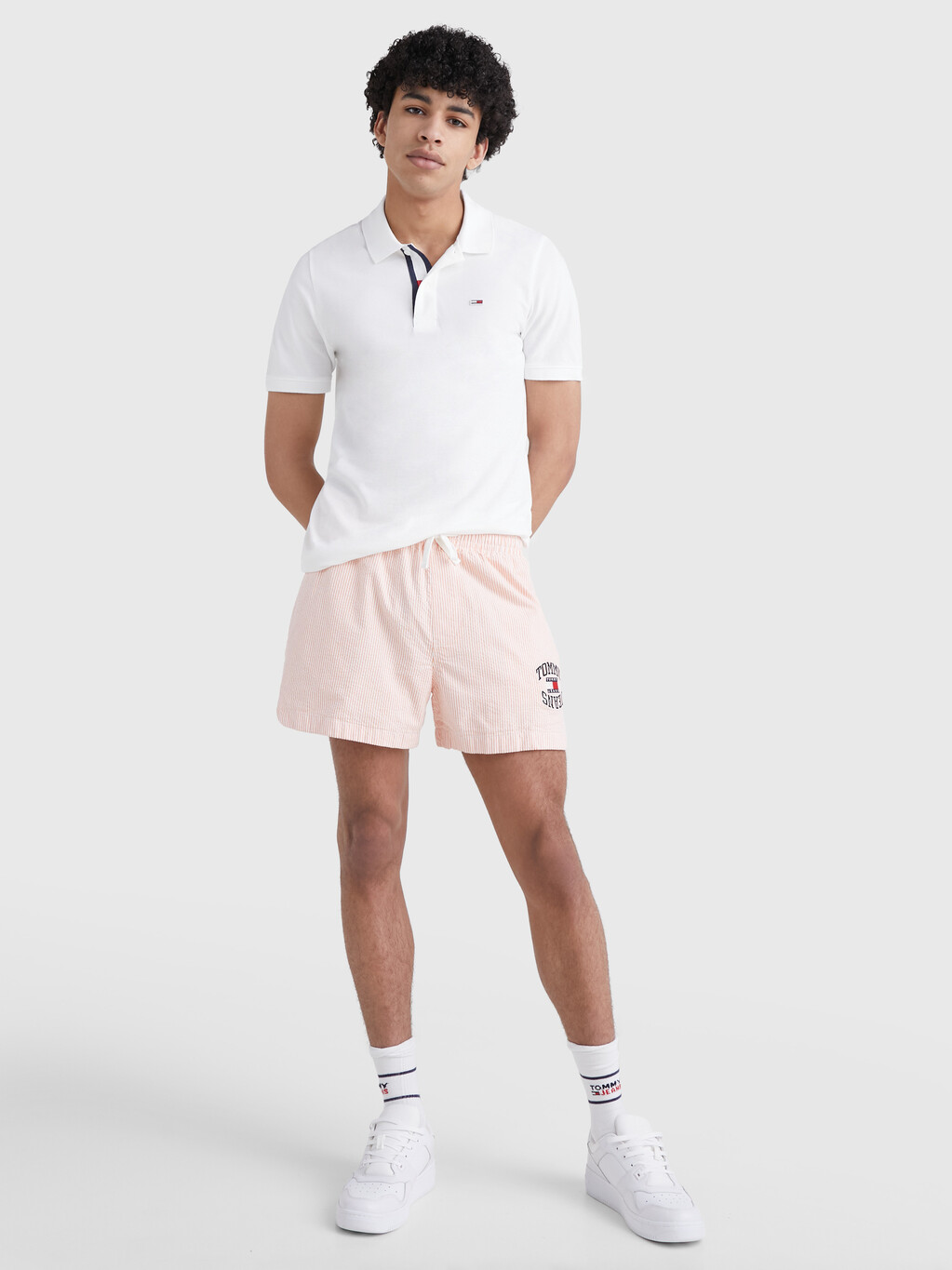 Tommy Jeans Flag Slim Polo | white | Tommy Hilfiger Malaysia