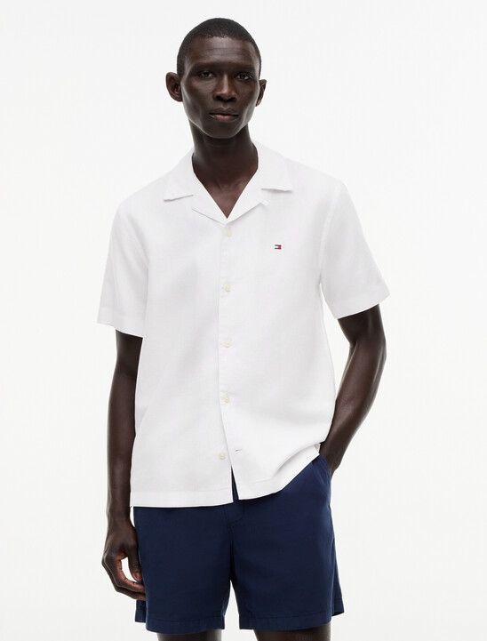 Regular Fit Linen Blend Short Sleeve Shirt