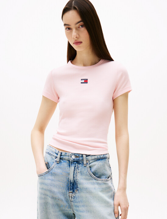 Slim Badge Ribbed T-Shirt