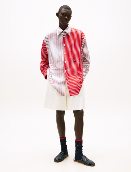 The Runway Collection Oversized Mixed Stripe Shirt