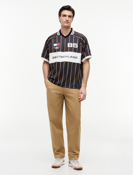 Geometric Flag Print Short Sleeve Rugby Shirt