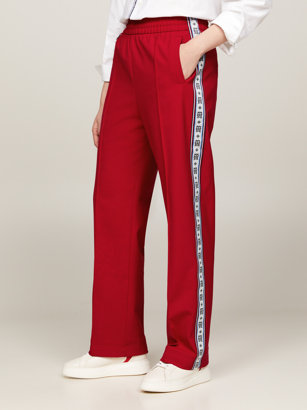 Tommy x CLOT Repeat Tape Relaxed Trousers, Arizona Red, hi-res