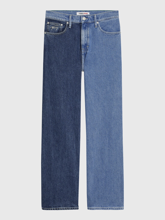 BETSY TWO TONE MID-RISE LOOSE JEANS