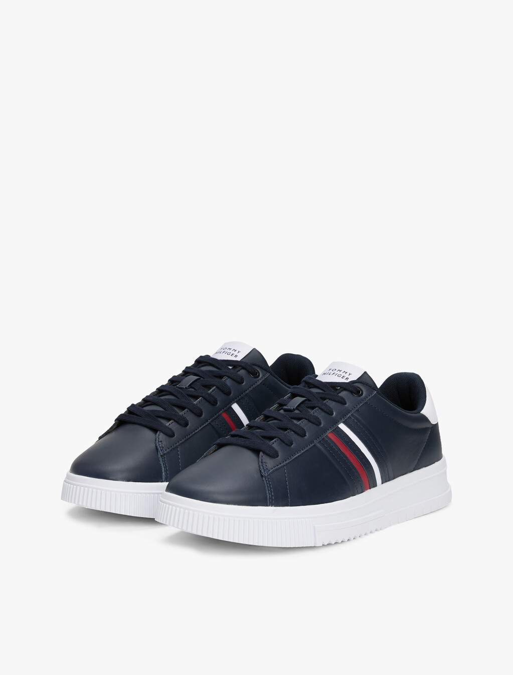 Leather Debossed Logo Trainers, Desert Sky, hi-res