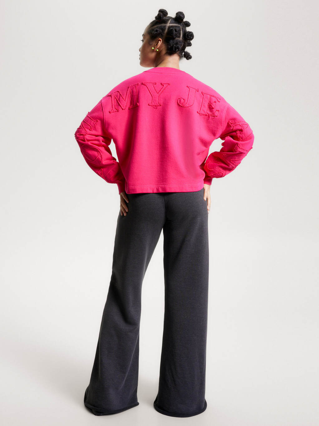 Tonal Appliqué Relaxed Cropped Sweatshirt, Gypsy Rose, hi-res